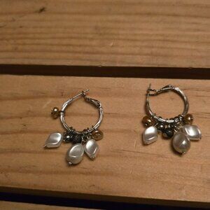 white house black market sterling silver hoop earrings